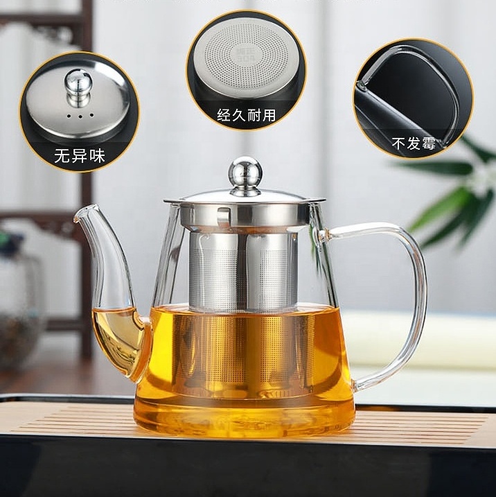 Glass Teapot With Removable Loose Tea Infuser Stovetop Safe Glass Teapot Custom Top Sellers Tea Kettle And Tea Pot Maker