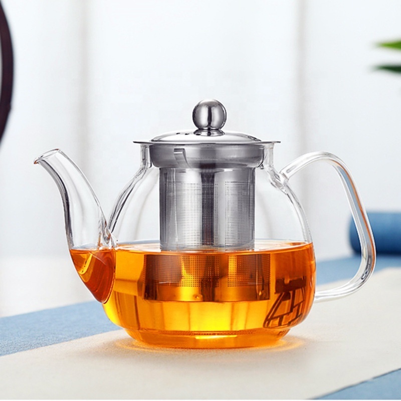 Glass Teapot with Removable Infuser Stovetop & Microwave Safe Borosilicate Clear Glass Teapot glass pot tea maker with infuser