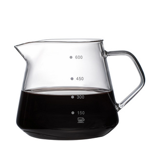 handmade coffee pot 400ml 600ml 800ml glass coffee server with cheap price