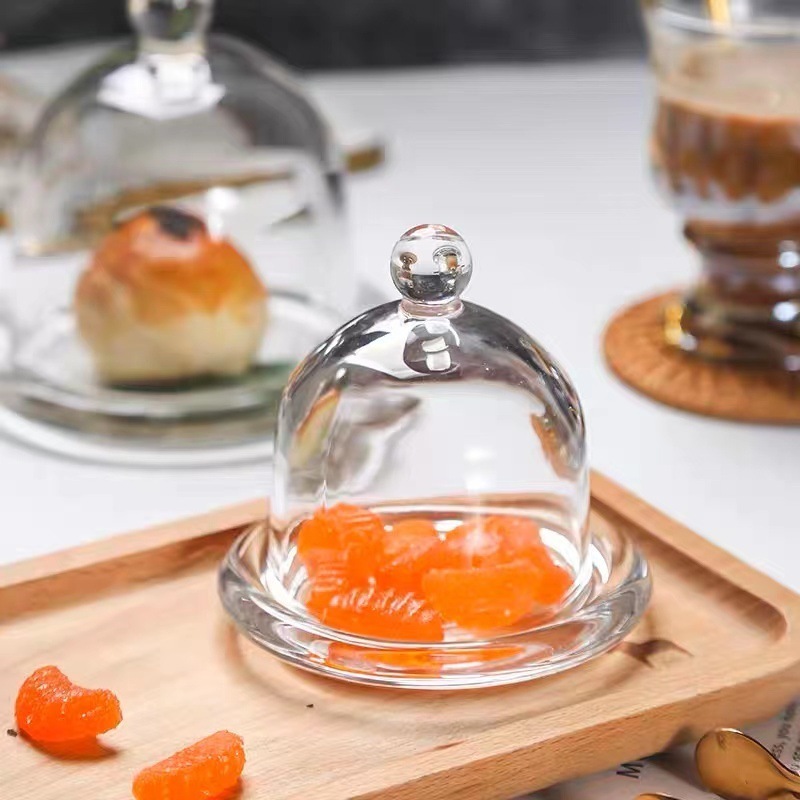 Glass Dome Glass Cloche Bell Jar Bell Dome Glass Display Cover For Dessert Foods Candles