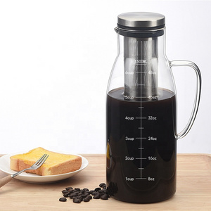 Stock glass Cold Brew Coffee Maker Iced Coffee Maker 1.5L Cold Brew Maker Tea Pitcher Coffee Accessories Iced Tea Pitcher