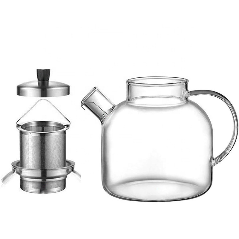 Glass Teapot with Removable Infuser Stovetop Safe Large Tea Pot Blooming and Loose Leaf Hand Crafted Kettle for Women and Adult