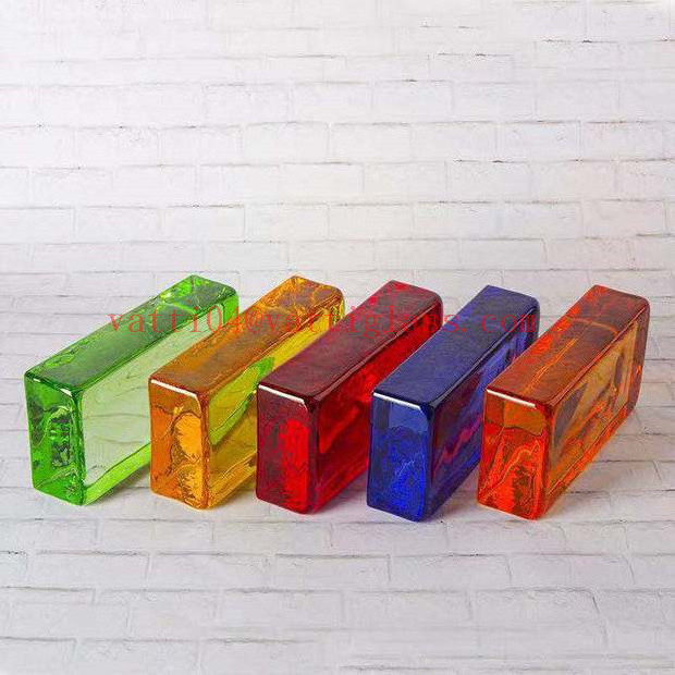 wholesale 200x100x50mm solid transparent glass crystal block brick for building decoration