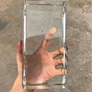 wholesale 200x100x50mm solid transparent glass crystal block brick for building decoration