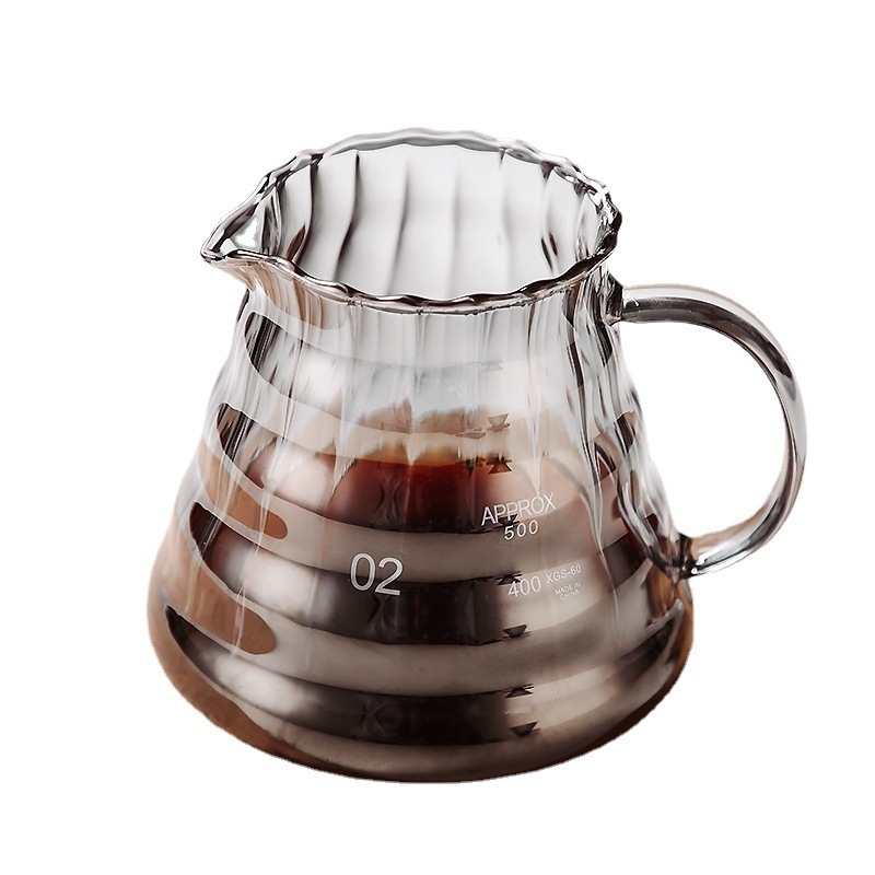 Hand made Clear Standard Coffee Carafe Glass Drip Pour Over Coffee Decanter Server Pot 02 600ml V60 Glass