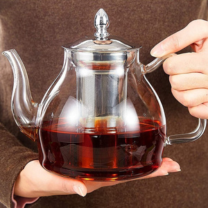 Glass tea pot with Removable Stainless Steel Infuser Tea Pot glass Heatproof Borosilicate Glass Tea Maker with Removable