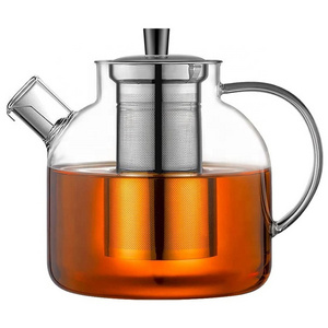 Glass Teapot with Removable Infuser Stovetop Safe Large Tea Pot Blooming and Loose Leaf Hand Crafted Kettle for Women and Adult