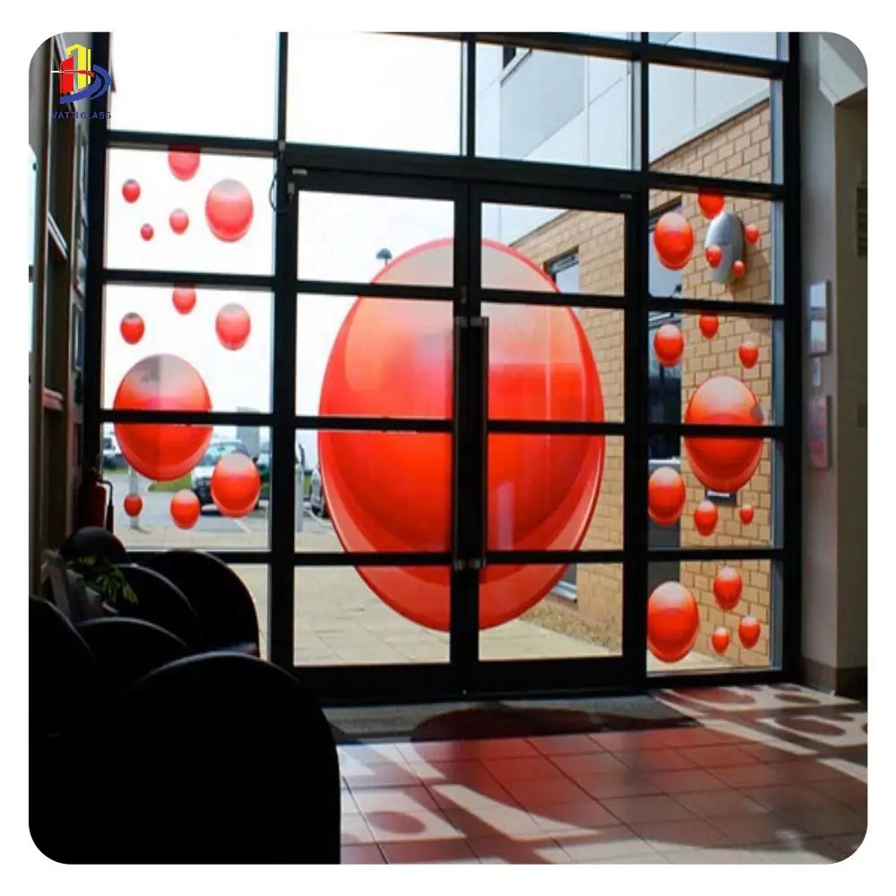 Semi transparent printing design colored laminated glass