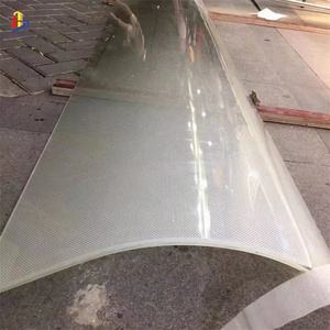 Curved glass white gradient obscure protection privacy laminated glass