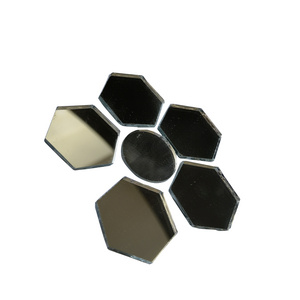 Hexagon shape mirror mosaic for online shop Glass mirror pieces for art work Glass mixed mirror mosaic with a lot of colors