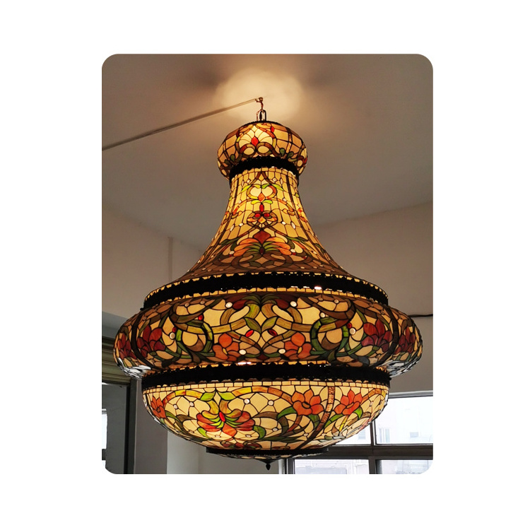 handmade tiffany stained glass ceiling lamp hanging stained glass lamp with droplet vintage stained glass ceiling light fixture