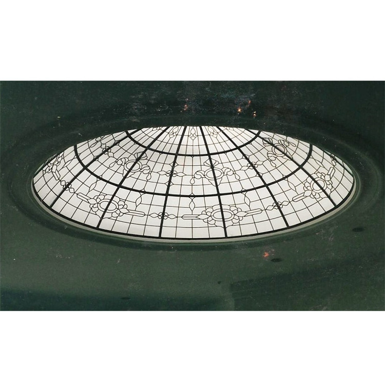 Bevel Clusters Stained Glass Dome Handmade Decorative Leaded Glass Dome Ceiling Roof Panels Clear Bevel Glass Dome Skylight