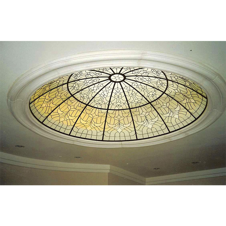 Bevel Clusters Stained Glass Dome Handmade Decorative Leaded Glass Dome Ceiling Roof Panels Clear Bevel Glass Dome Skylight