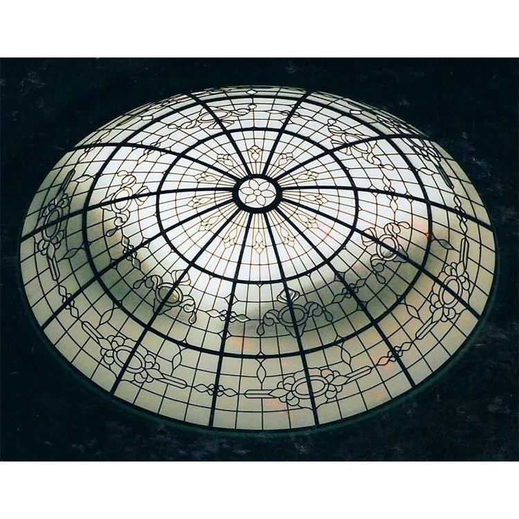 Bevel Clusters Stained Glass Dome Handmade Decorative Leaded Glass Dome Ceiling Roof Panels Clear Bevel Glass Dome Skylight