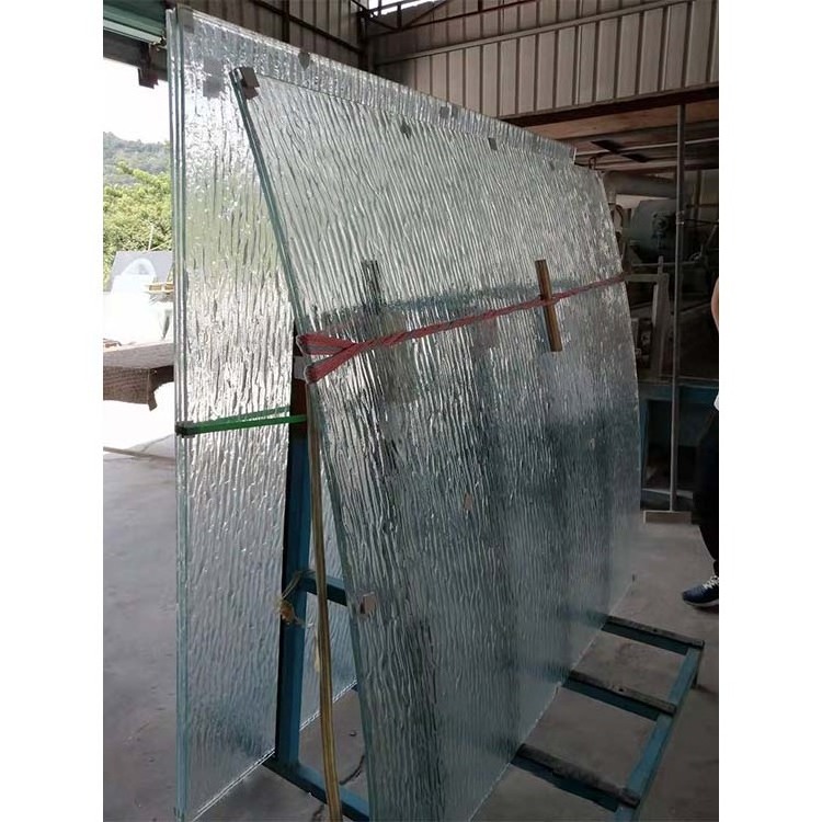 Hot Bending Glass Partition Wall Textured Kiln Cast Glass 3-19mm Decorative Tempered Hot Melt Glass Panel For Room Divider