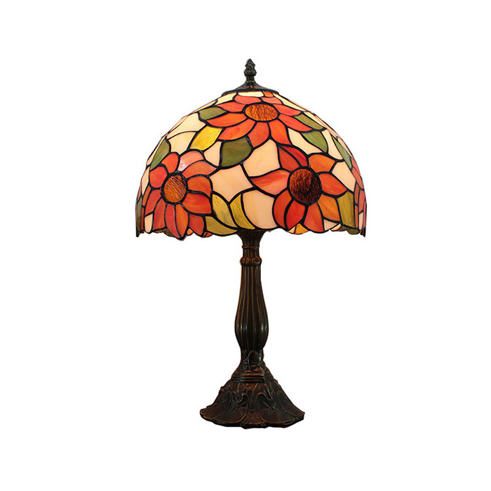 Natural style stained glass lamp shade Beveled clsuter lamp with glass Stain glass lamps with fruit design