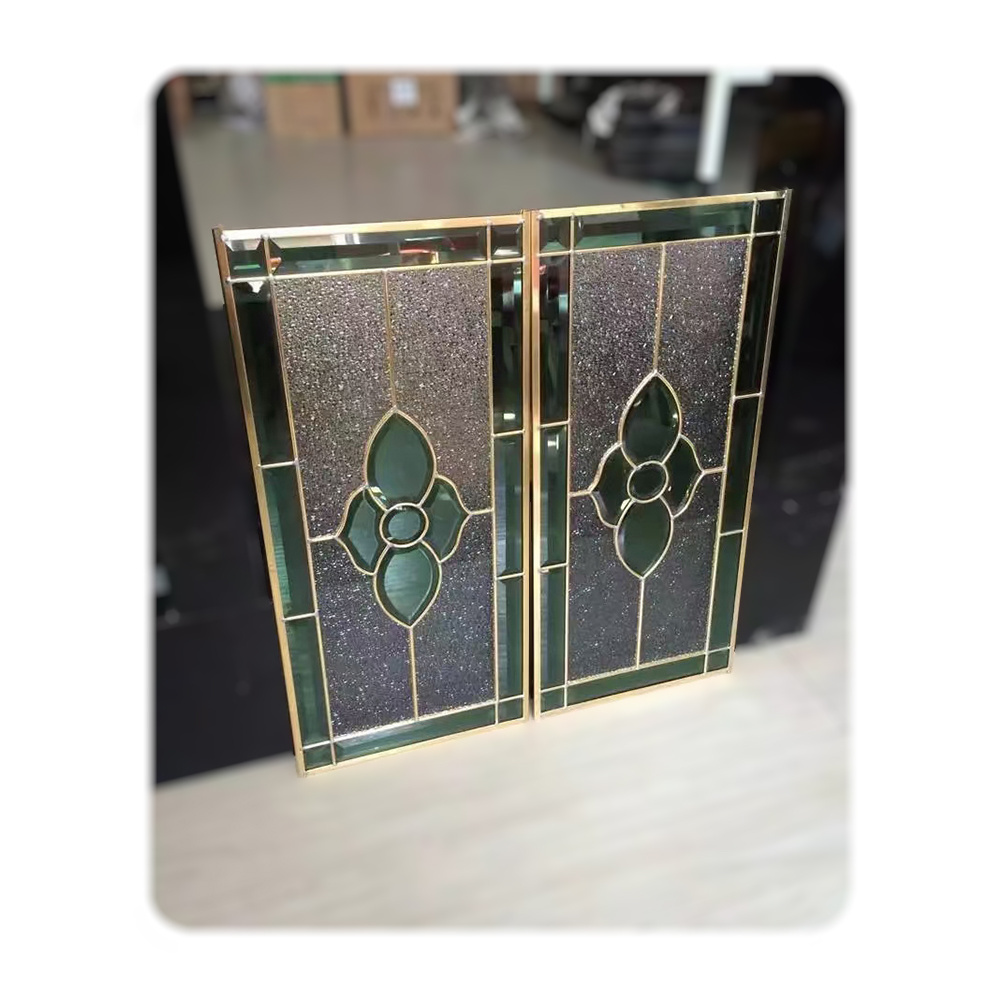 Wholesale stained art glazed glass inserts Handmade decorative door glass