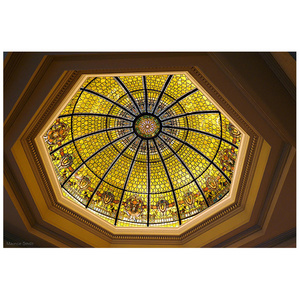 Octagon Mosaic Stained Glass Ceiling Dome Tempered Glass Soldering Leaded Glass Domed Skylight For Hall With Wholesale Price