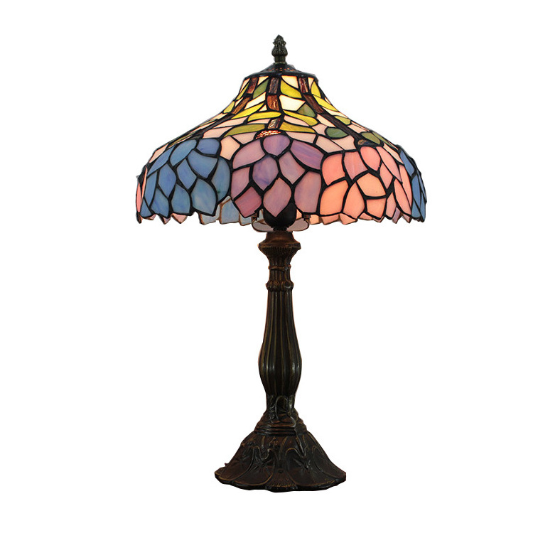 Natural style stained glass lamp shade Beveled clsuter lamp with glass Stain glass lamps with fruit design