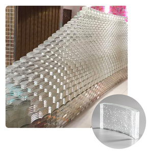 Bubble Crystal Glass Tile Decorative Arc Glass Bricks Walls For Divider Factory Custom Solid Glass Bricks Suppliers Wholesale