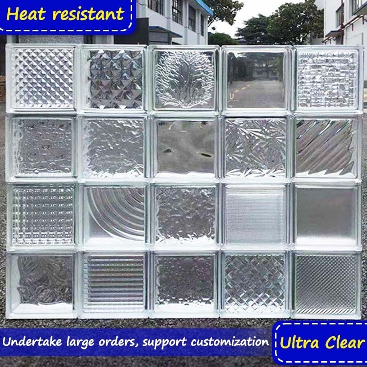 Clear Hollow Glass Blocks Art Decorative Building Glass Blocks Partition Walls Low Temperature Resistant Durable Glass Block