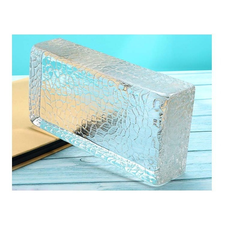 Scaly Figure Glass Bricks Clear Hot Melt Glass Bricks Partition Wall/Pillar/Table Decoration Factory Wholesale Solid Glass Brick