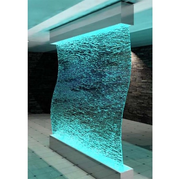 Hot Bending Glass Partition Wall Textured Kiln Cast Glass 3-19mm Decorative Tempered Hot Melt Glass Panel For Room Divider