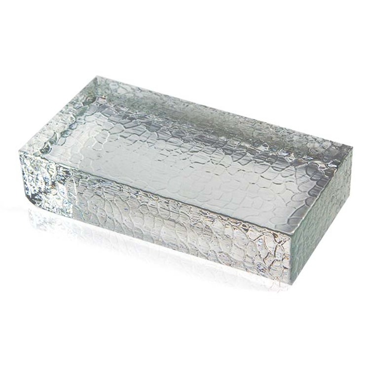 Scaly Figure Glass Bricks Clear Hot Melt Glass Bricks Partition Wall/Pillar/Table Decoration Factory Wholesale Solid Glass Brick