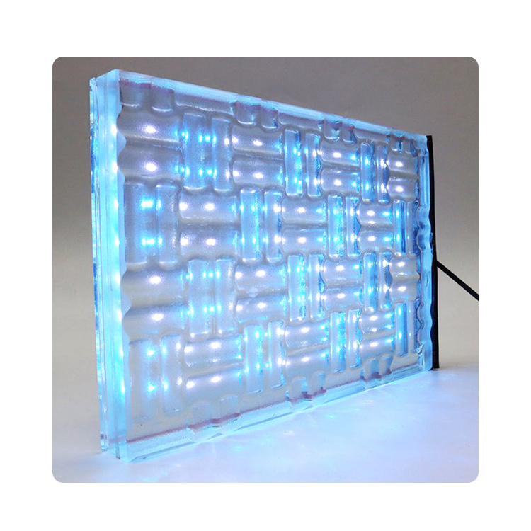 LED Luminous Laminated Hot Melt Glass White/Warm White/Red/Green/Yellow/Blue LED Light Color Energized Laminated Fused Glass