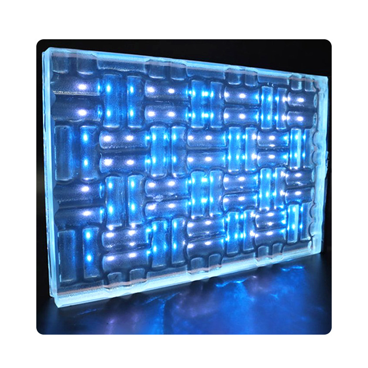 LED Luminous Laminated Hot Melt Glass White/Warm White/Red/Green/Yellow/Blue LED Light Color Energized Laminated Fused Glass