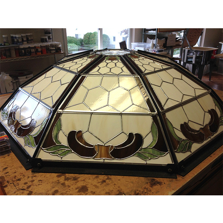 Handmade Mosaic Stained Glass Ceiling Dome For Interior Decor Built-in Lights Mosaic Stained Art Glass Octagon Domes Ceilings