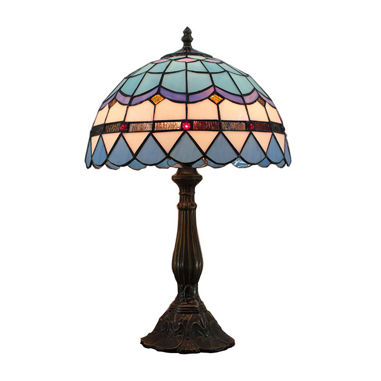 Natural style stained glass lamp shade Beveled clsuter lamp with glass Stain glass lamps with fruit design