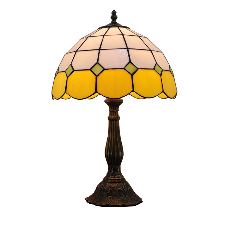 Natural style stained glass lamp shade Beveled clsuter lamp with glass Stain glass lamps with fruit design