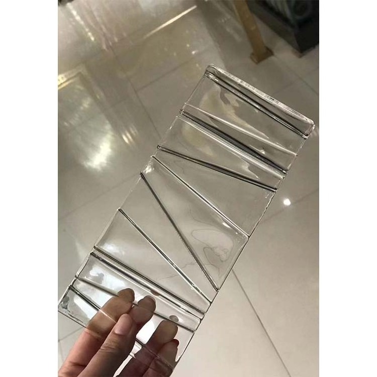 Air Crystal Clear Hanging Sheet Piece Thin Cast Hot Melt Fused Glass Bricks Blocks For Wall Interior Curtain Partition With Hole