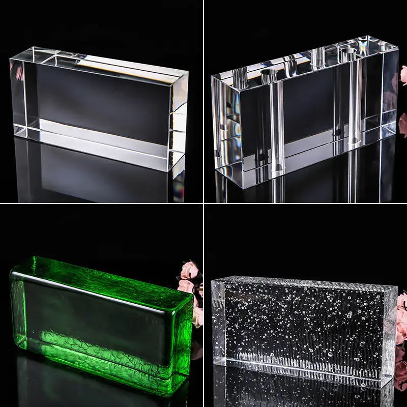 Promotion Crystal Glass Bricks Blocks Building Glass Brick with Bubbles Partition Wall Decor Glass Bricks