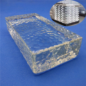 Good quality decorative hot fused extra clear solid glass brick block dimension