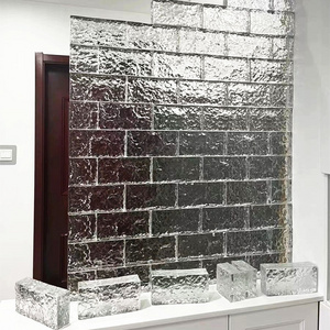 50*100*200mm Clear Ice Textured Glass Bricks Customizable Color Crystal Glass Blocks Glass Brick