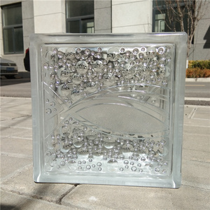 Transparent Glass Brick Manufacturer 190x190x80mm Crystal Art Building Clear Hollow Glass Block