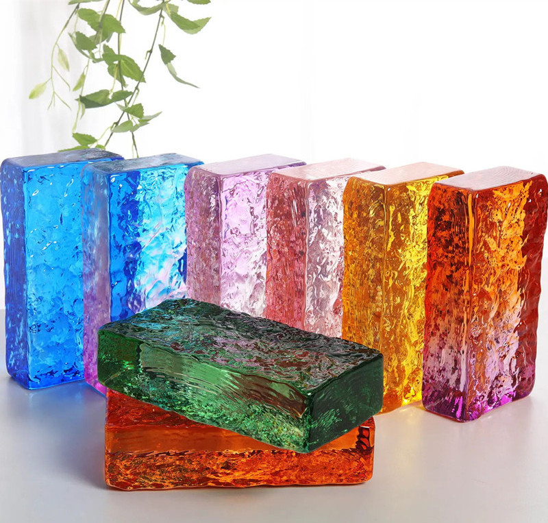 Different Sizes Dimensions Solid Crystal Glass Brick Block with Bubbles for Partition Wall