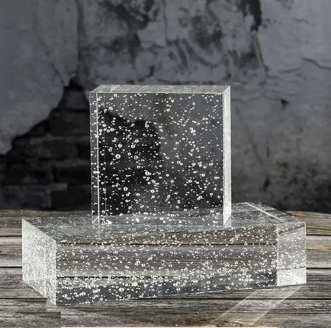 Different Sizes Dimensions Solid Crystal Glass Brick Block with Bubbles for Partition Wall