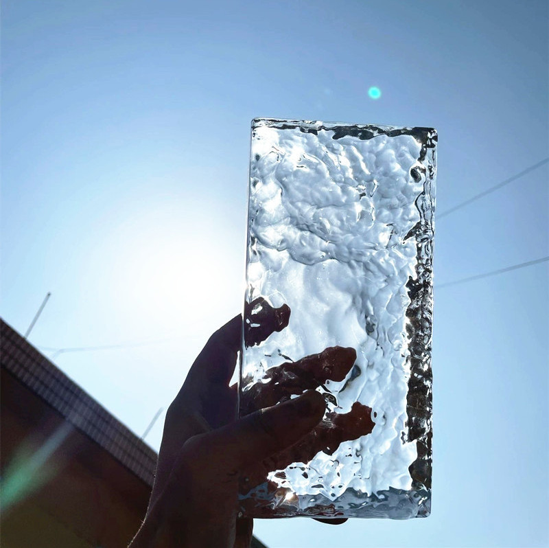 50*100*200mm Clear Ice Textured Glass Bricks Customizable Color Crystal Glass Blocks Glass Brick