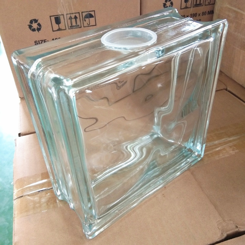 19 19 8 cm dimension translucent square hollow glass block brick for wall partition