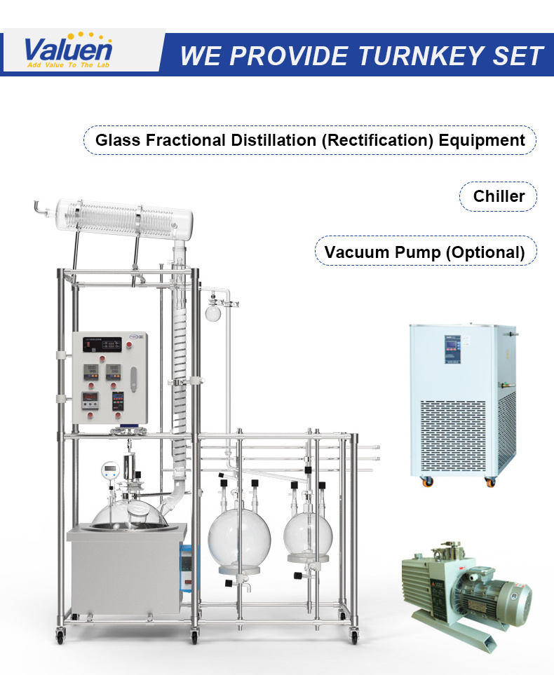 Valuen 10L Fractional Distillation Unit Distillation Equipment Price  Glass rectification