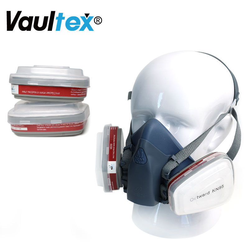 Vaultex Double Cartridges Respirators Masks Anti Industrial Construction Dust  Half Face Gas Mask