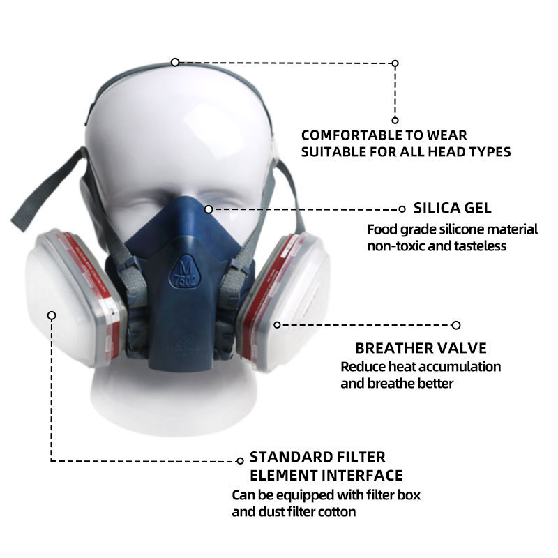 Vaultex Double Cartridges Respirators Masks Anti Industrial Construction Dust  Half Face Gas Mask