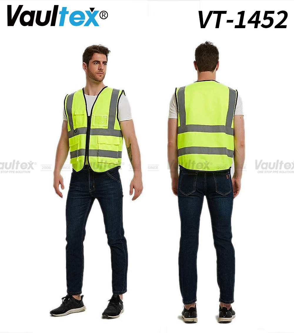 Vaultex New High Visibility Security Construction Work Safety Signal Reflective Vest For Unisex