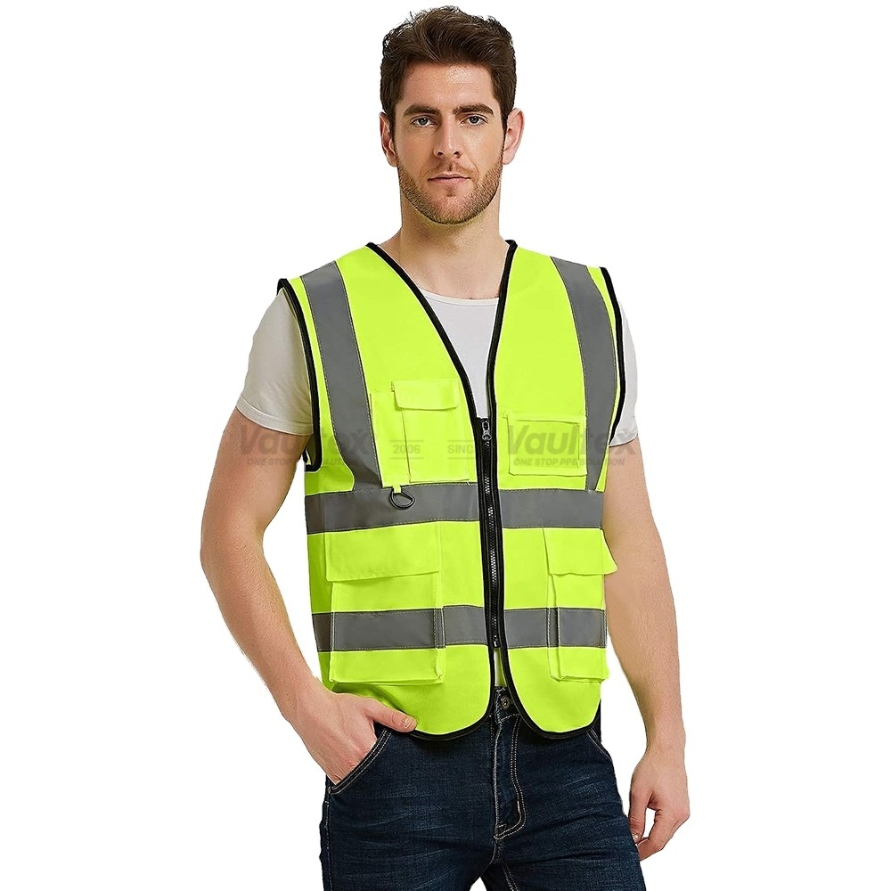 Vaultex New High Visibility Security Construction Work Safety Signal Reflective Vest For Unisex