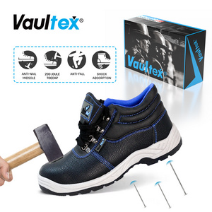 Vaultex Brand In Stock SBP Steel Toe Anti Slip Safety Boots Anti Puncture PU Leather Construction Work Safety Shoes For Men