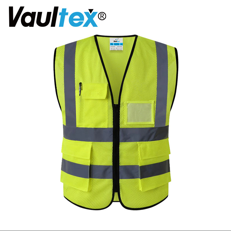 Vaultex Custom Logo High Visibility Strip Reflective Safety Clothing Construction Jacket, Hi Vis Work Security Safety Vest