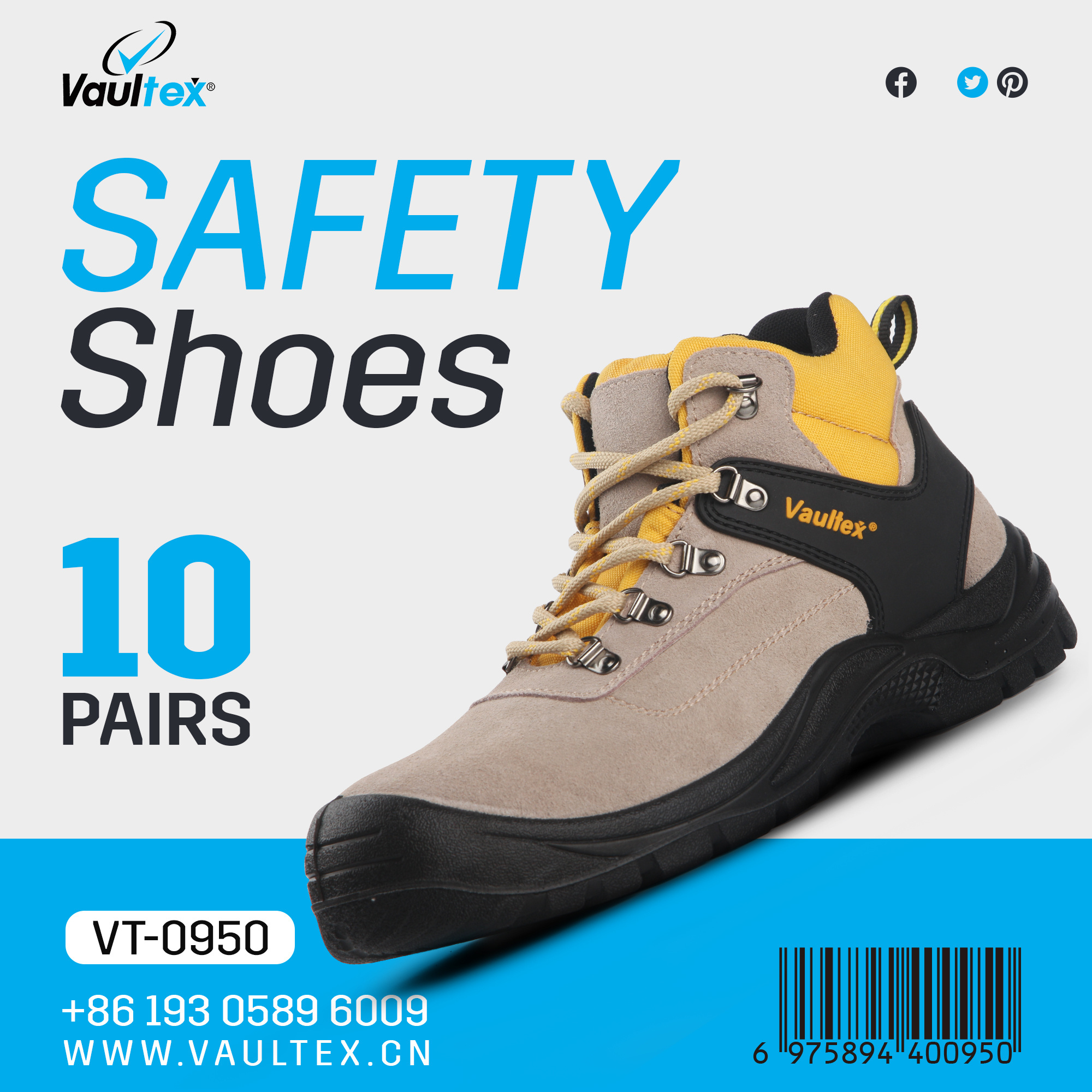 Vaultex S3 Steel Toe Labor Footwear Anti-smashing Outdoor Casual Lightweight Work Safety Shoes Boots for Men